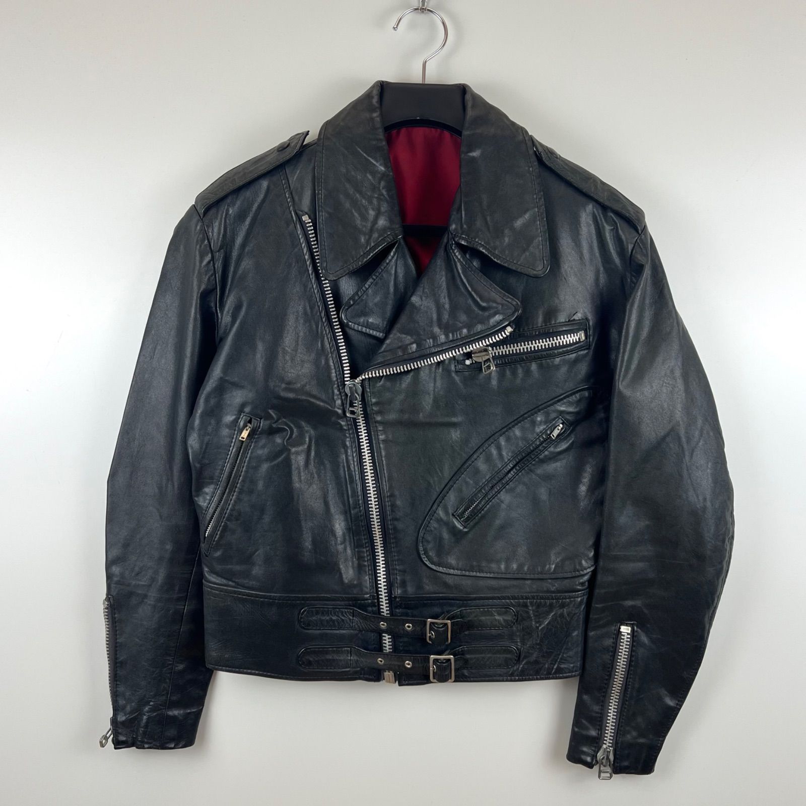 古着　本革　ダブルライダース VINTAGE 80s VTG Leather double riders jacket LL XL ヴィンテージ