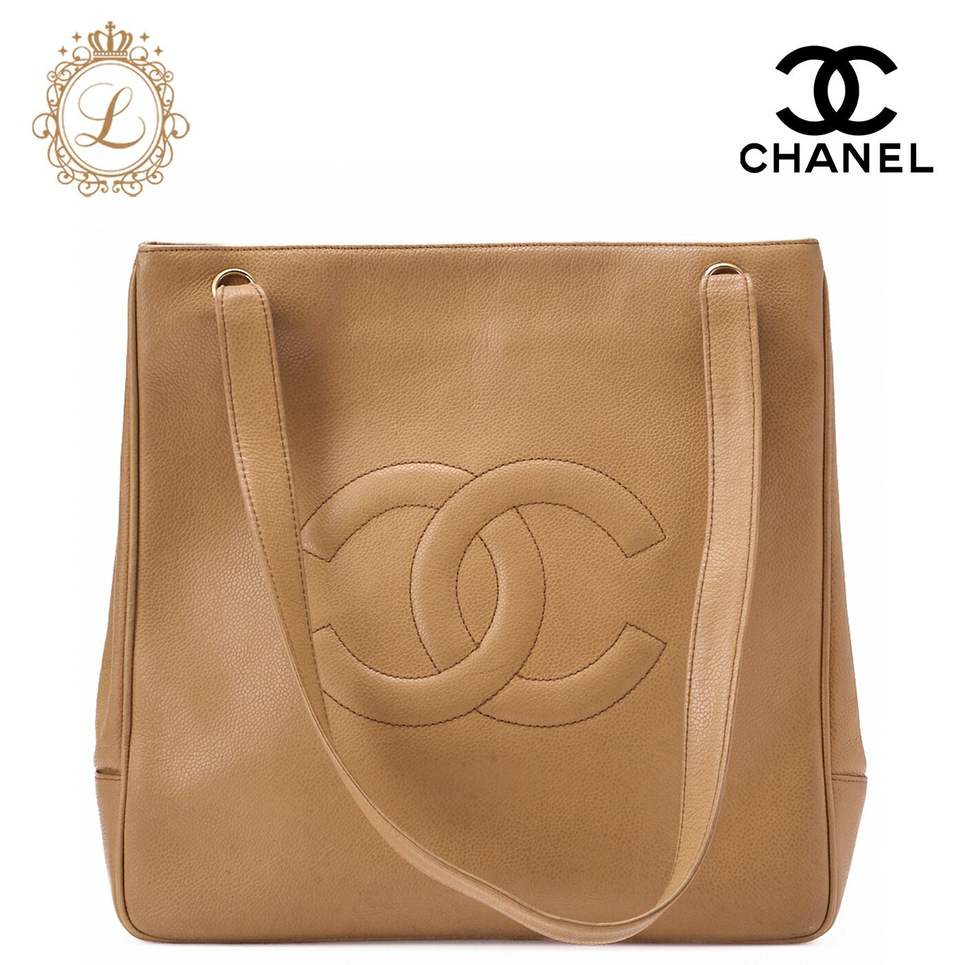 CHANEL シャネル デカココマーク トートバッグ キャビアスキン 