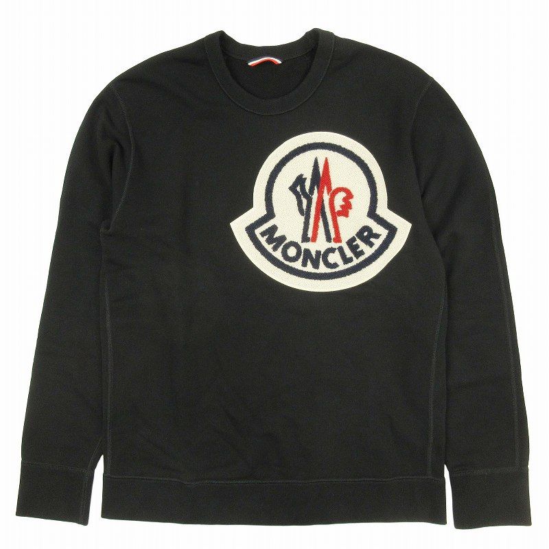 極美品 19SS モンクレール MONCLER GENIUS 2 MAGLIA GIROCOLLO 1952 ジーニアス ビッグ ロゴワッペン  スウェット トップス プルオーバー 裏毛 コットン クルーネック E10918045200 サイズL 黒 ブラック - メルカリ