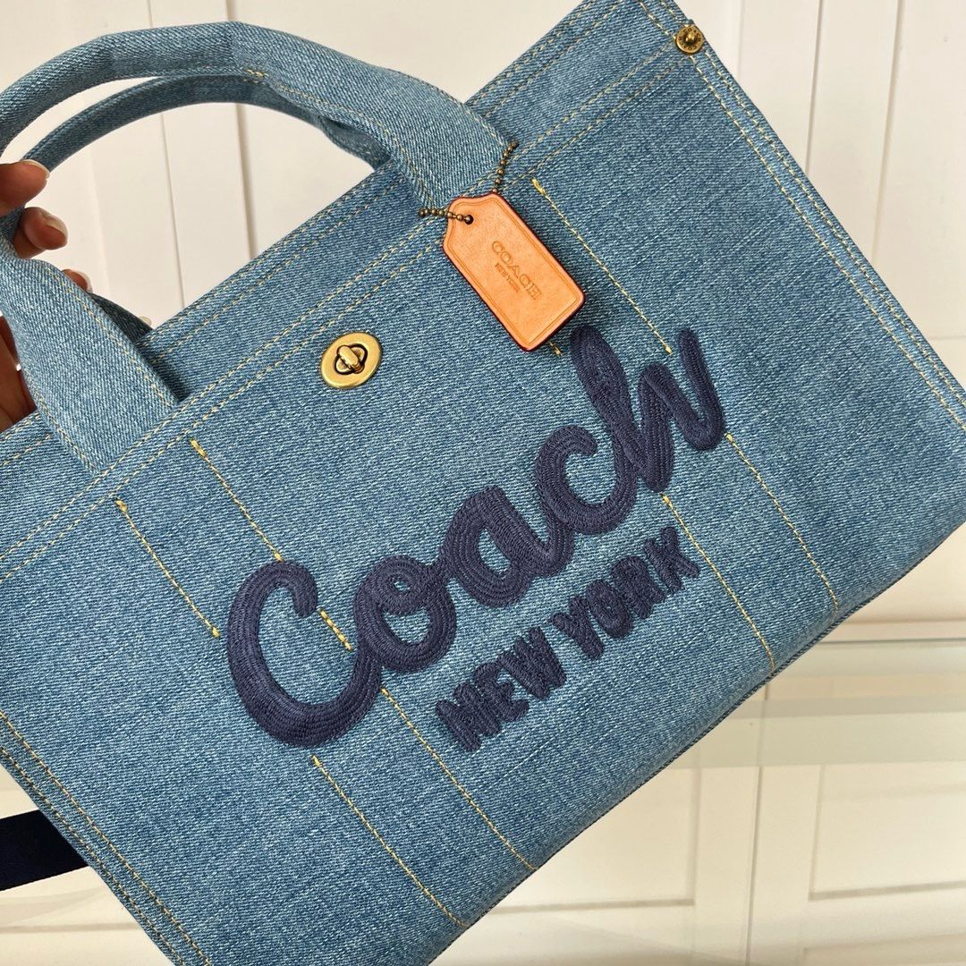 COACH CR657カーゴトート デニム ラージ トートバッグ