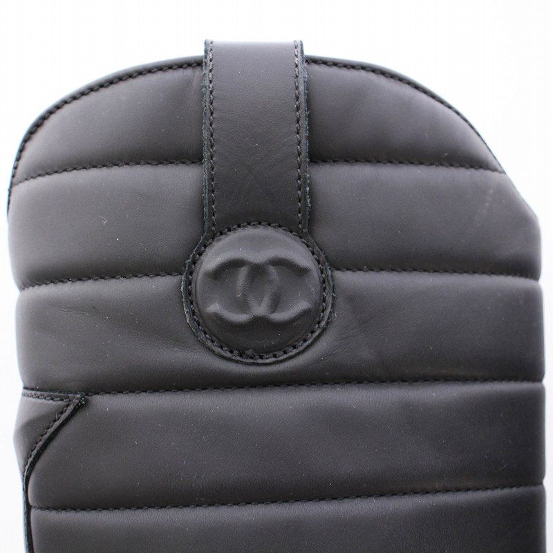 シャネル CHANEL エンジニアブーツ ココマーク スターモチーフ レザー