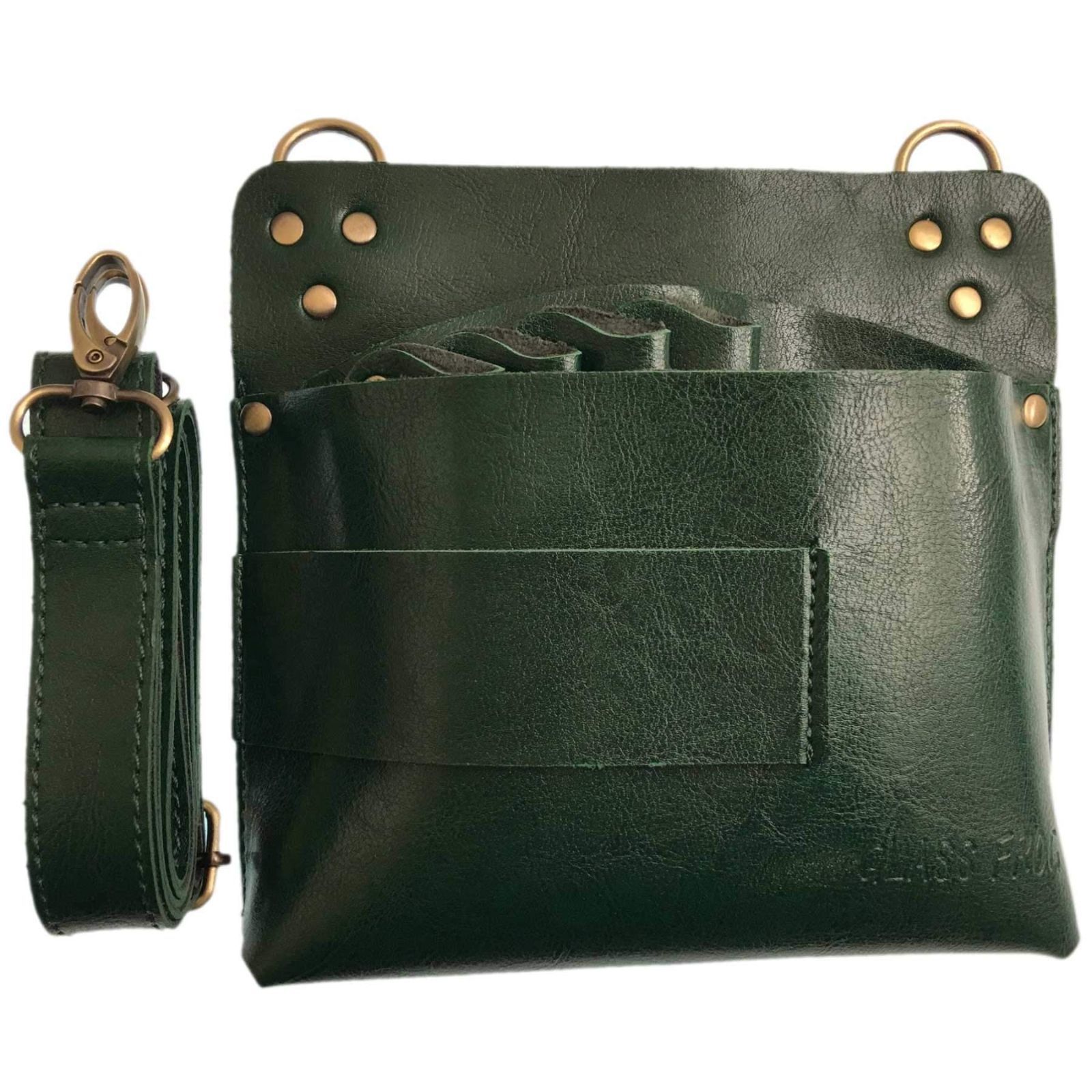 人気商品】FROG】シザーケース ハサミ7丁 スクエア型 【GLASS PUレザー