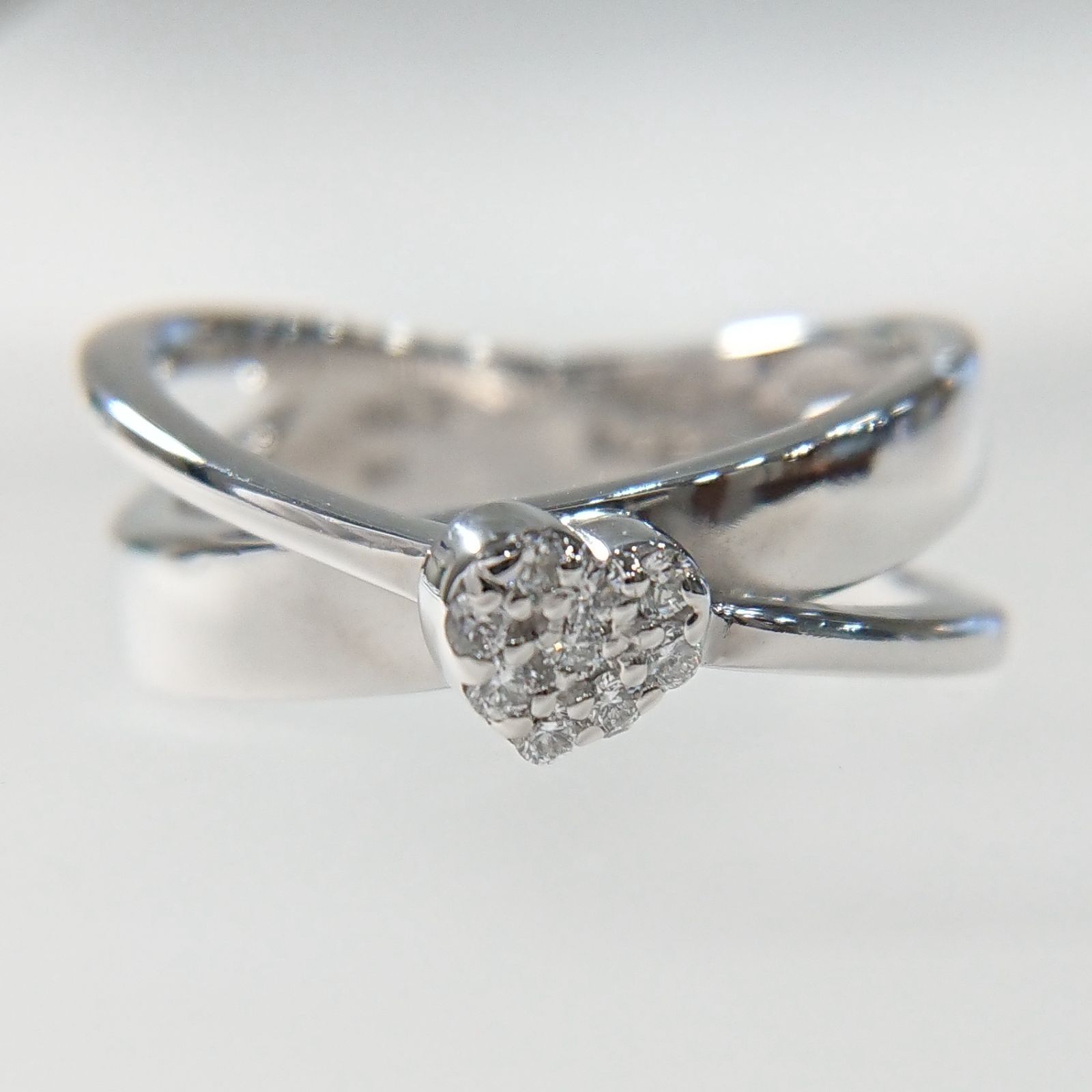 ポンテヴェキオ Ponte Vecchio K18WG ダイヤモンド計0.09ct ハート 