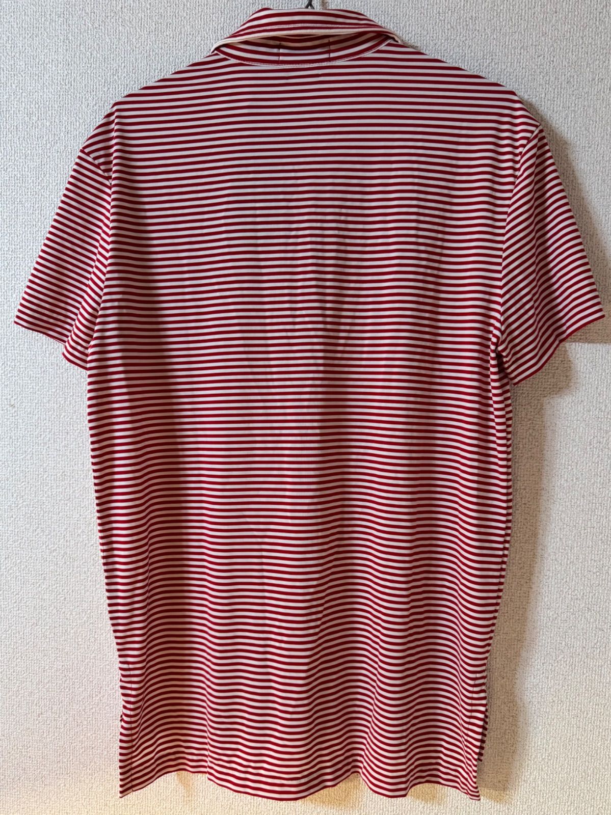 レアUS古着○ポロラルフローレン ボーダーポロシャツ レッド メンズM POLO RALPH LAUREN(ポロラルフローレン) / ポロシャツ/L