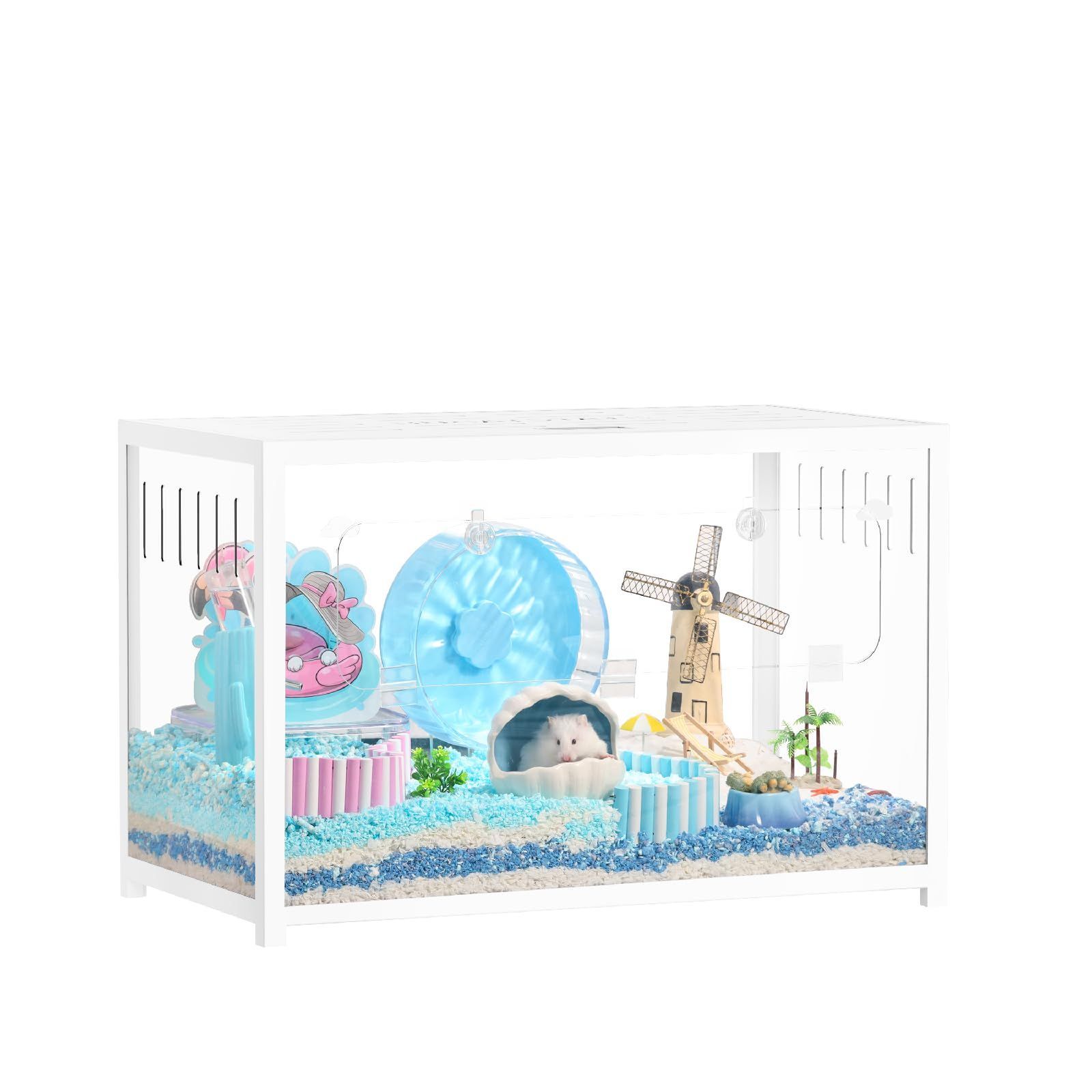 新着商品 BUCATSTATE ハムスター メタル製 80cm ケージ 飼育ケージ クリアケージ 透明 水槽タイプ 2つ扉 フロントドア最適化 組み立て簡単 耐久性 安定感 おしゃれ 大型サイズ ゴールデンハムスター キンクマ ハリネズ 爬虫類など 小動物用