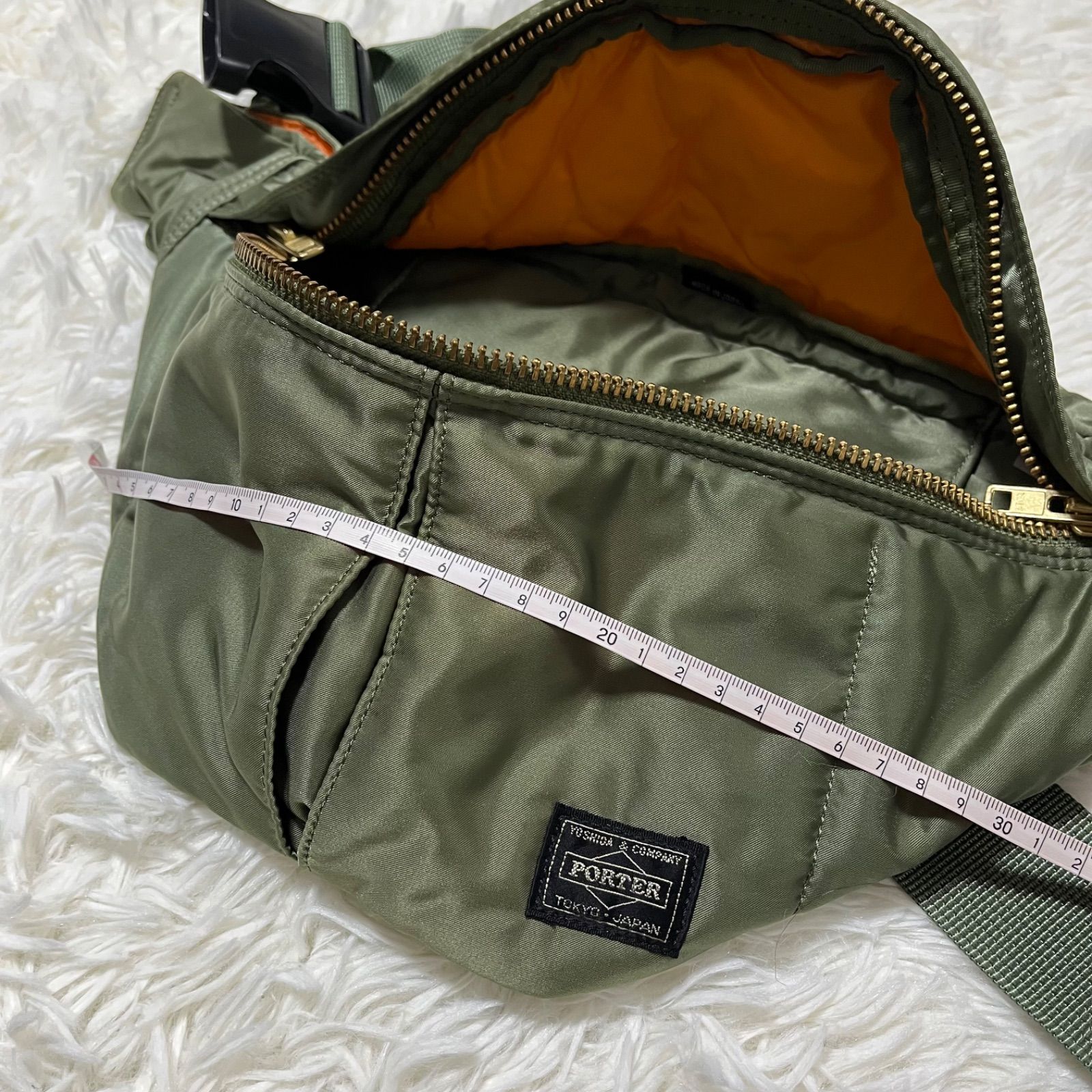 美品 PORTER タンカー ボディバッグ ポーチ セージグリーン 美品 PORTER ボディバッグ ウエストポーチ タンカー セージグリーン