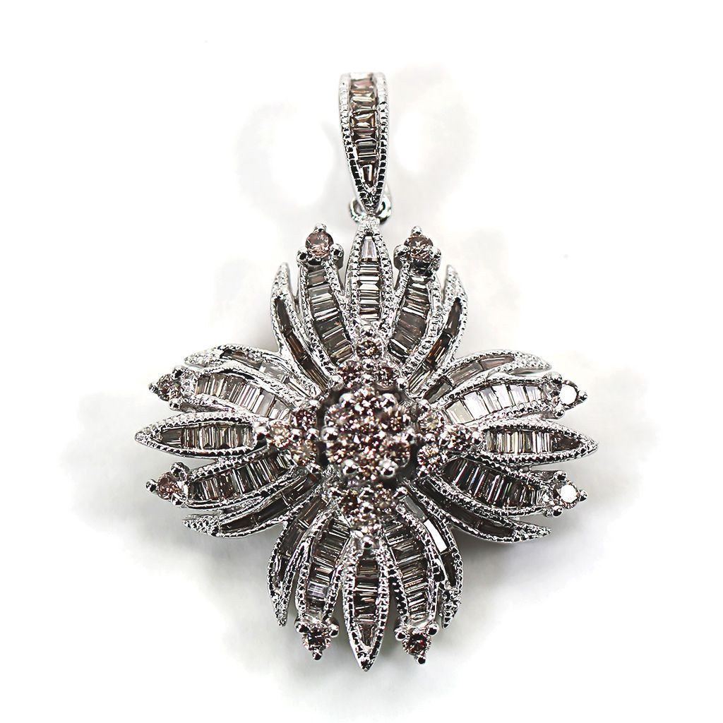 ペンダントトップ K18WG ダイヤモンド 1.00ct e25032502601