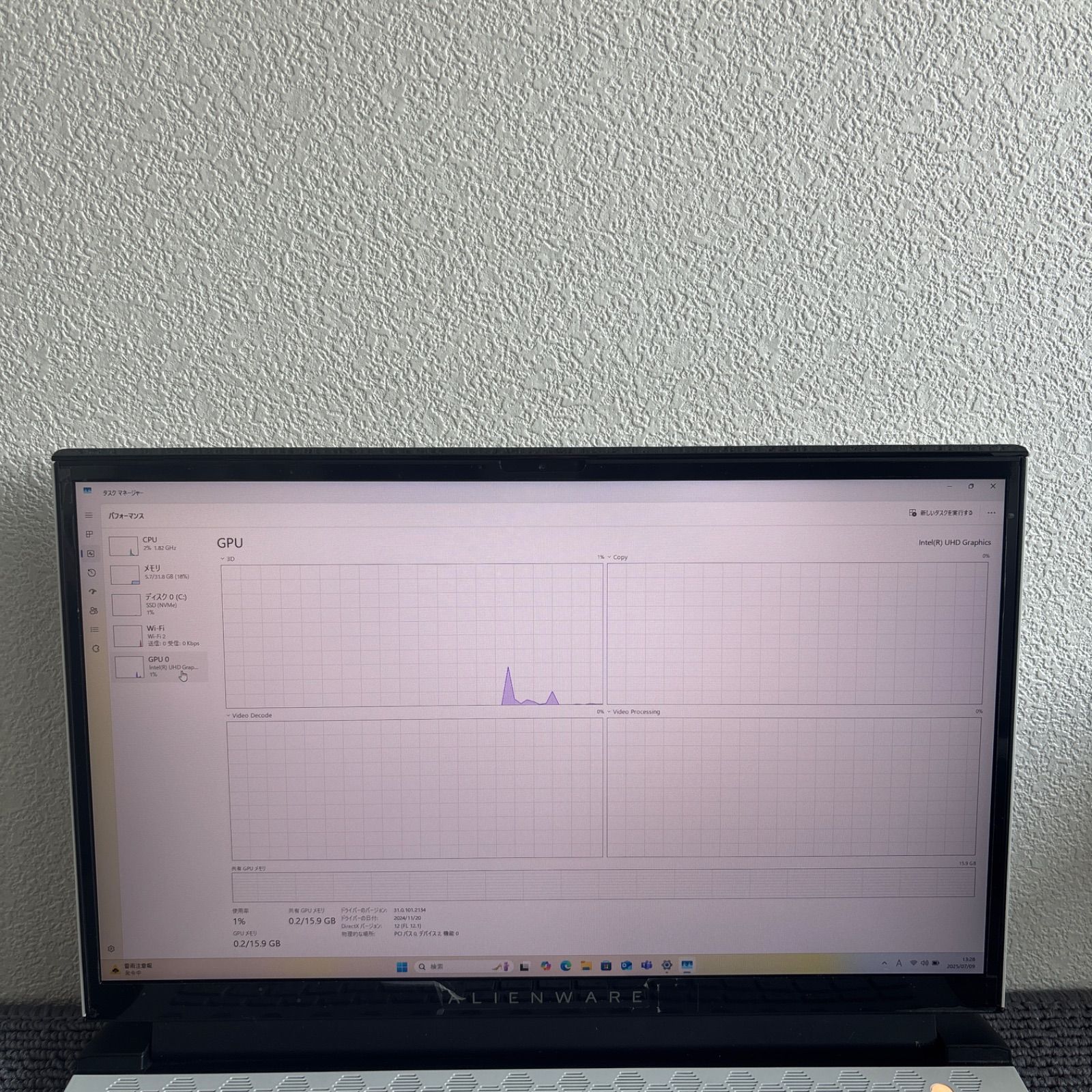 Alienware m17 R3 i7-10750Hメモリ32GB SSD 256GB 純正AC付き Win11