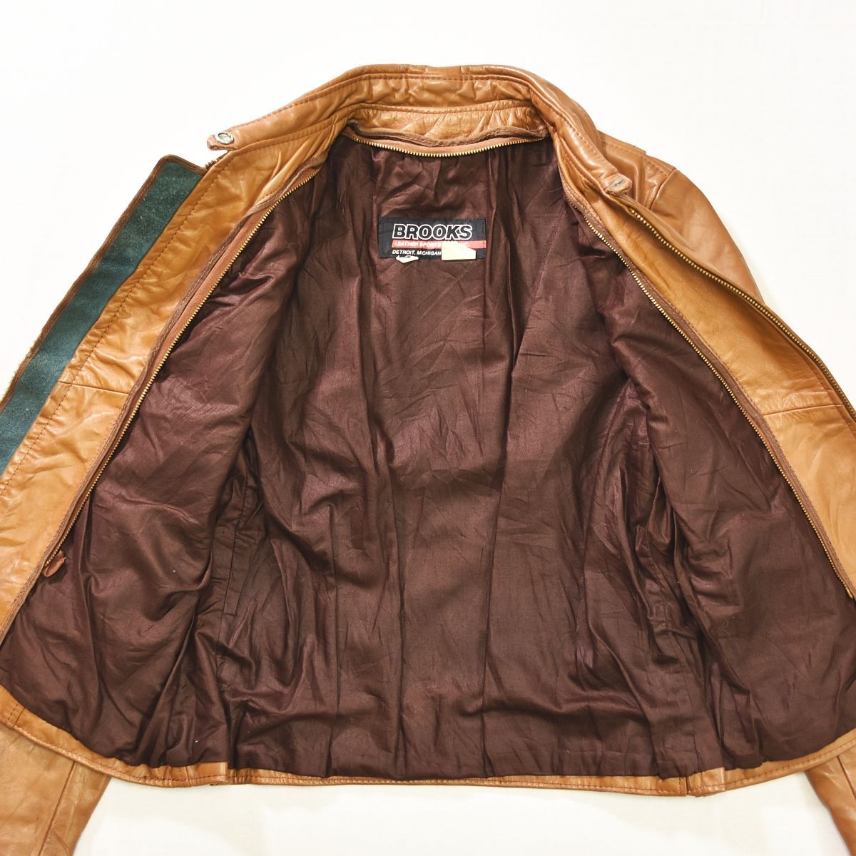70s vintage 襟付きシングル　クラフトレザー　36 talon 希少】 70s ヴィンテージ ブルックス BROOKS 襟付き シングル