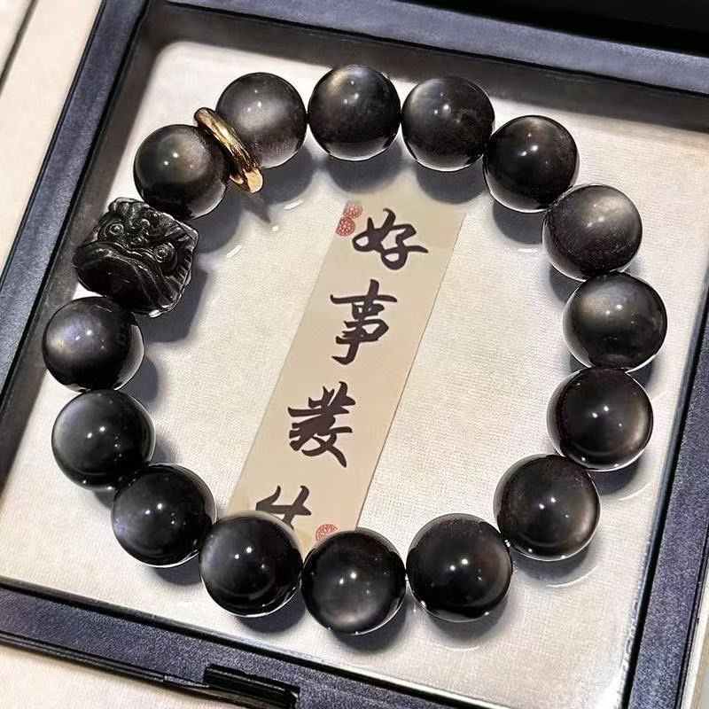 新品 未使用 黒曜石 ブレスレット メンズ レディース 開運 厄除け 