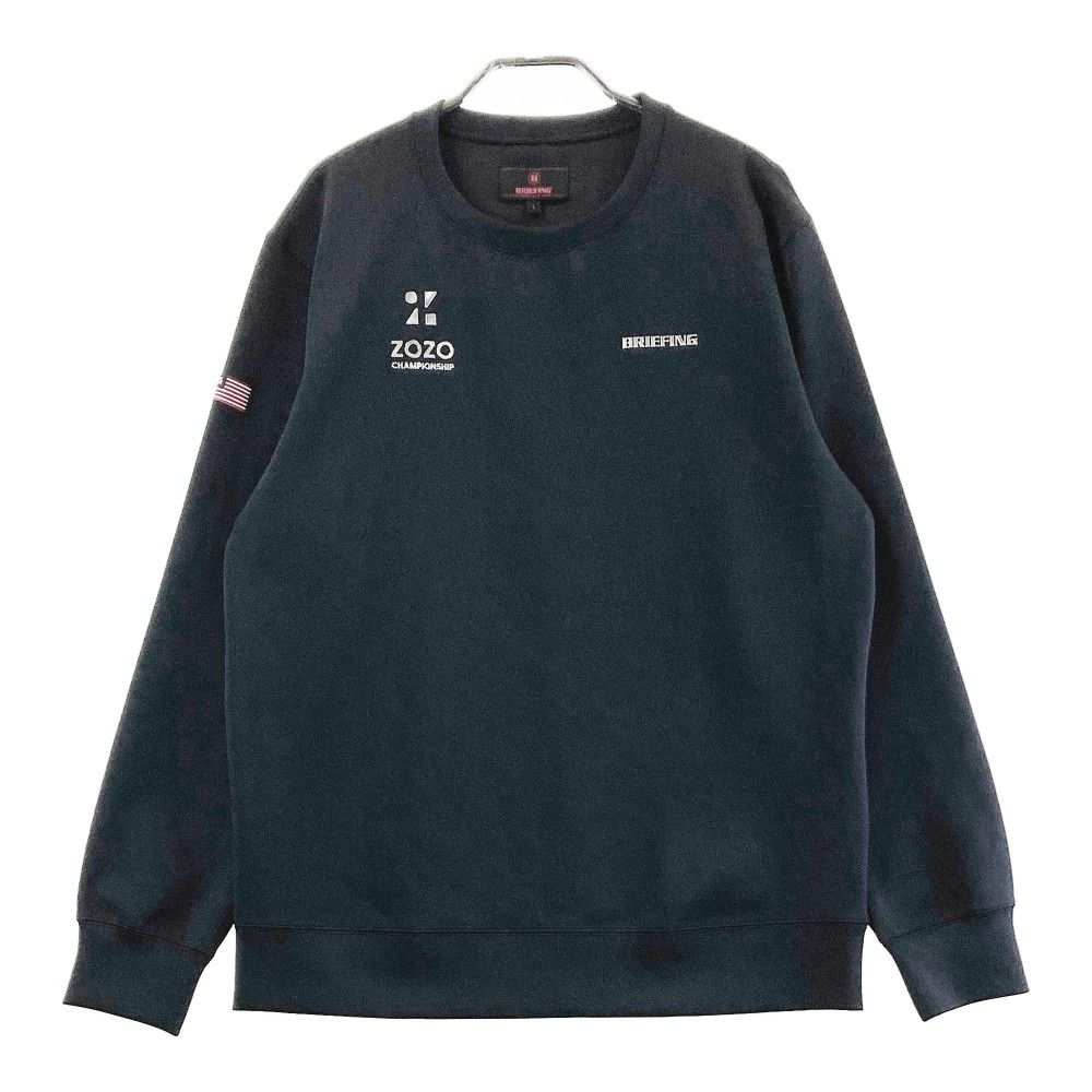 サイズ：L BRIEFING GOLF ブリーフィング ×ZOZO CHAMPIONSHIP 長袖Tシャツ エンボスロゴ ブラック系 [240101239872]# ゴルフウェア メンズ ストスト