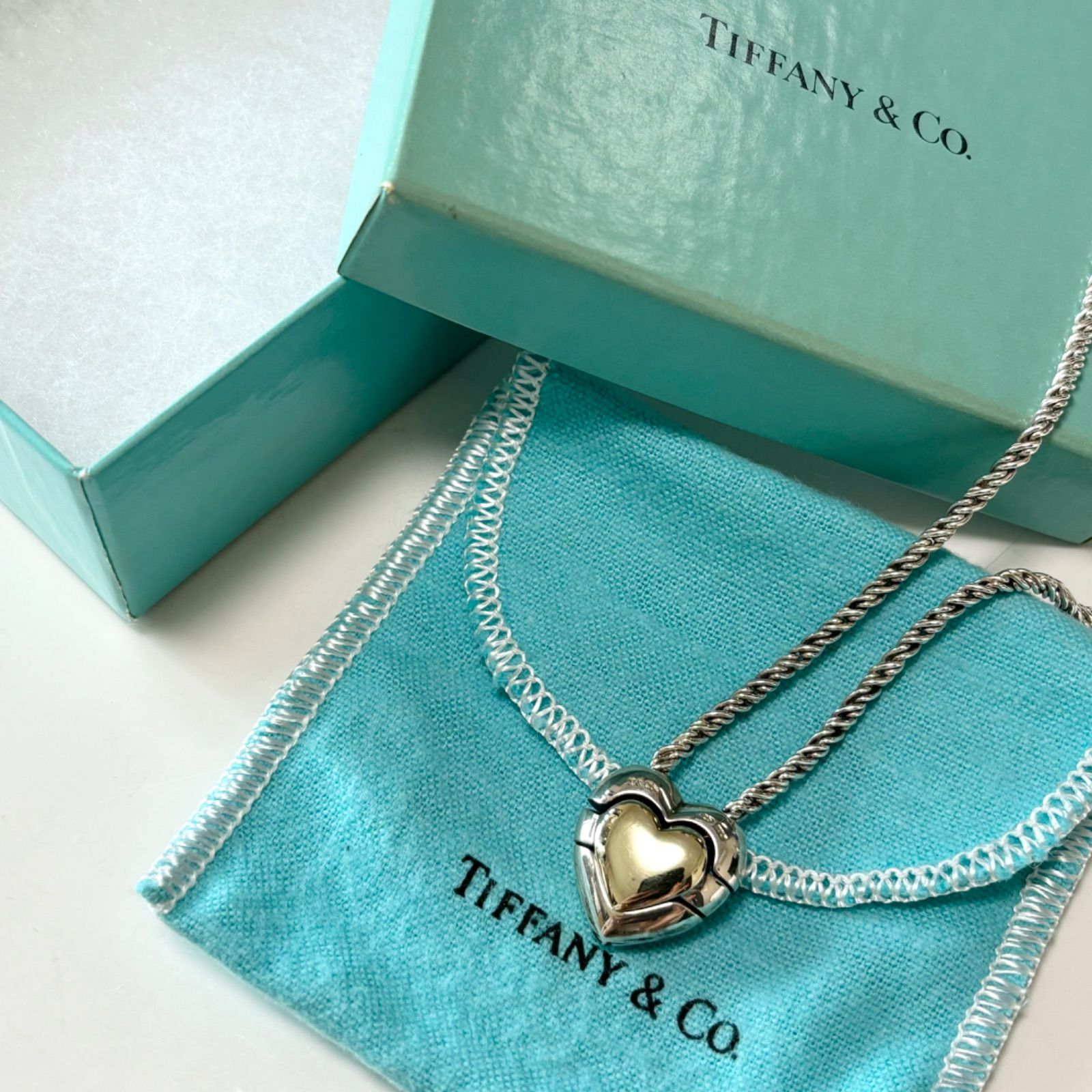 送料無料】Tiffany&Co./ティファニーアンドコー/ネックレス/コンビ/パズルハート/ツイストロープ/金銀/ゴールド/シルバー/箱付き/袋付き  - メルカリ