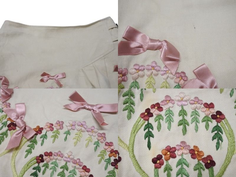 【希少 美品 ガリアーノ期】ディオール セレモニースーツ 花柄 刺繍 40 Christian Dior クリスチャンディオール スカート 花柄
