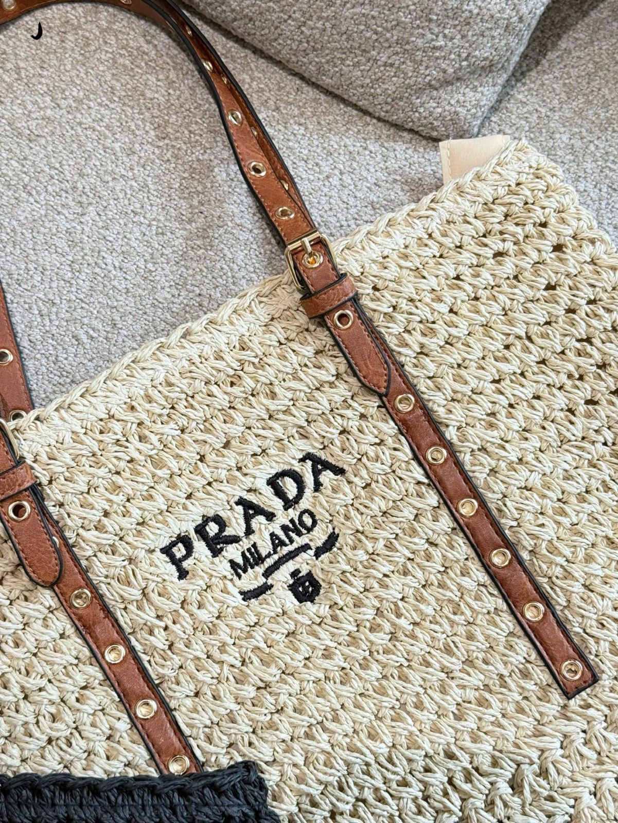 今日特価】Prada Straw Tote Bag - ストローショッピングバッグ