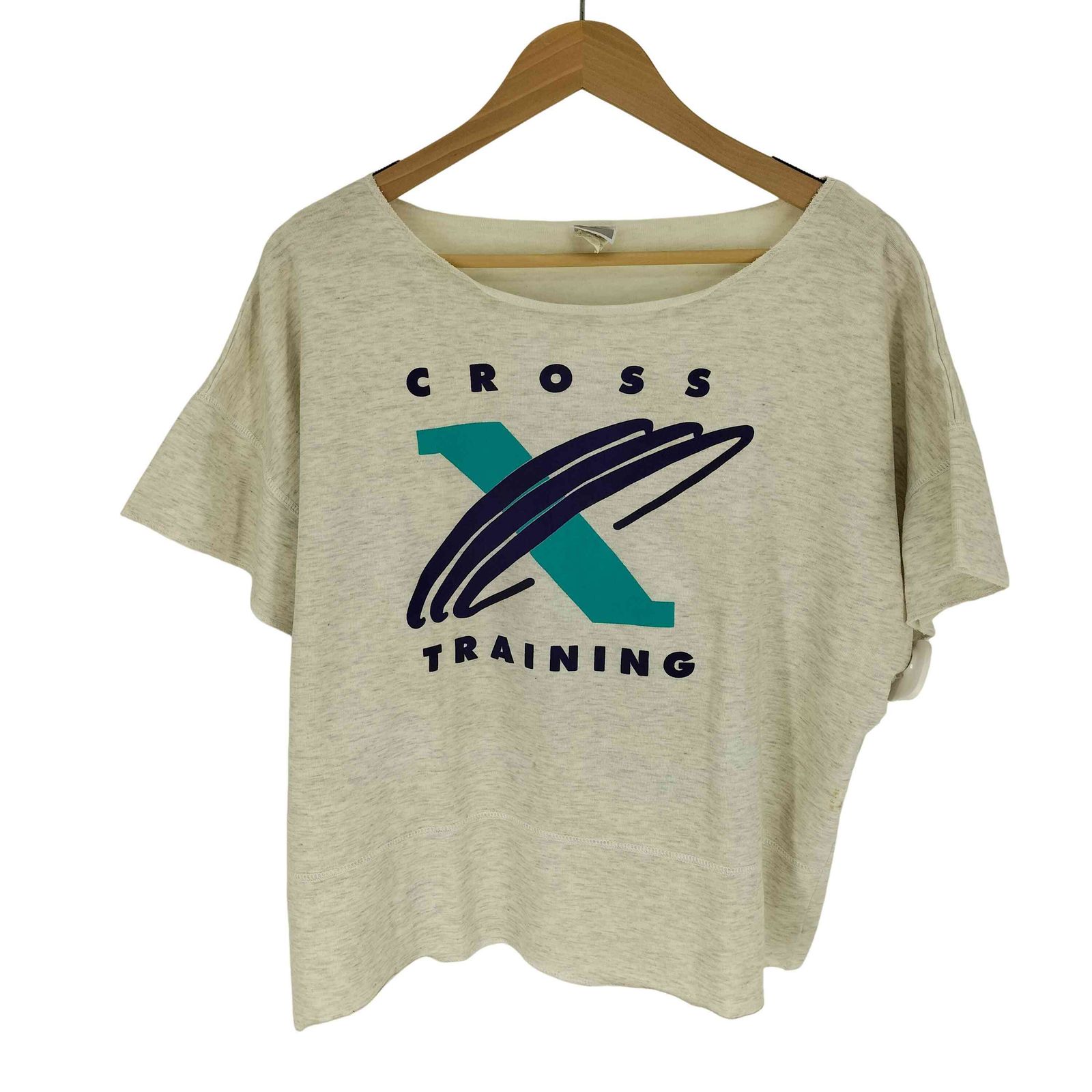 ナイキ NIKE 90S 銀タグ CROSS TRAINING プリント バック ロゴプリント リメイク クロップド スウェット Tシャツ メンズ import：L