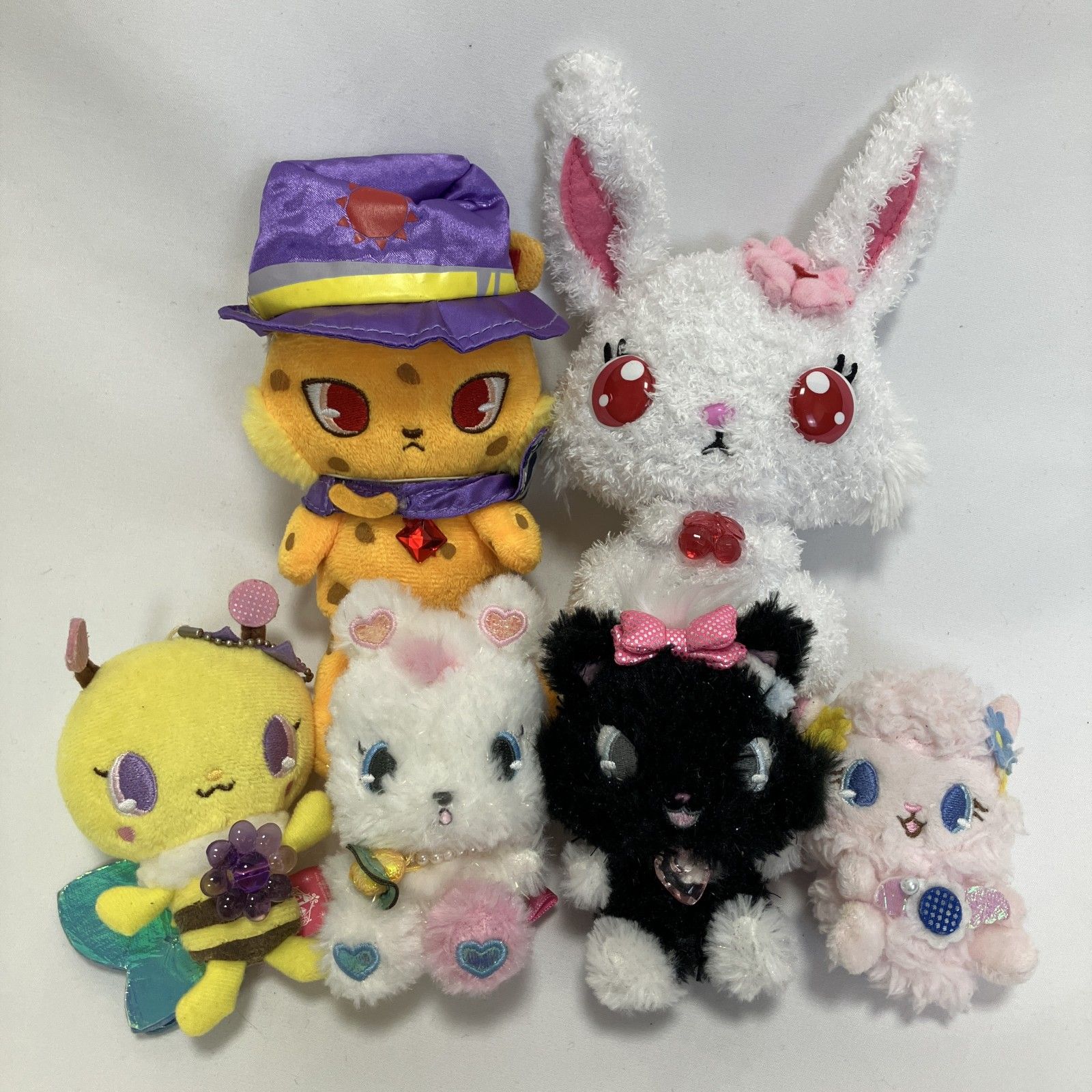 △ SEGATOYS セガトイズ 6点 まとめ商品 サンリオ SANRIO ぬいぐるみ マスコット JUWELPET ジュエルペット セット ルビー ジャスパー など 0.23kg