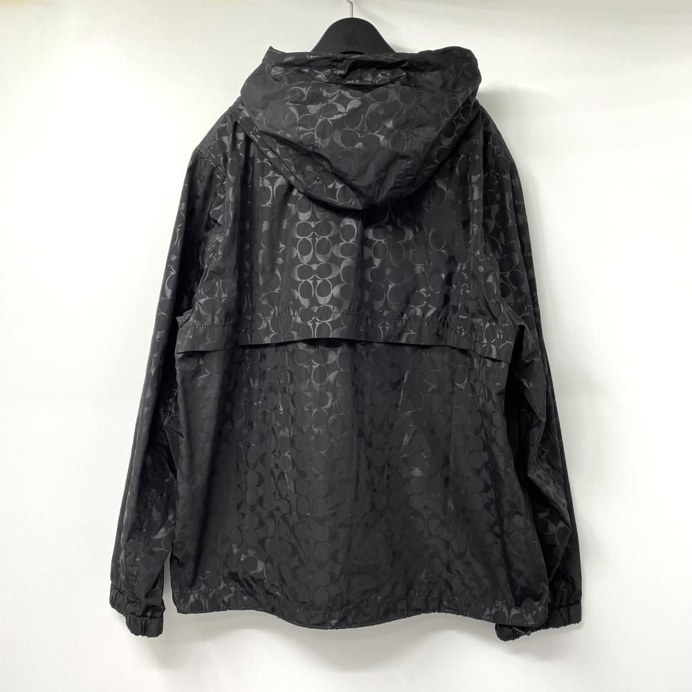 中古】COACH シグネチャーウインドブレーカー フルジップ ブラック