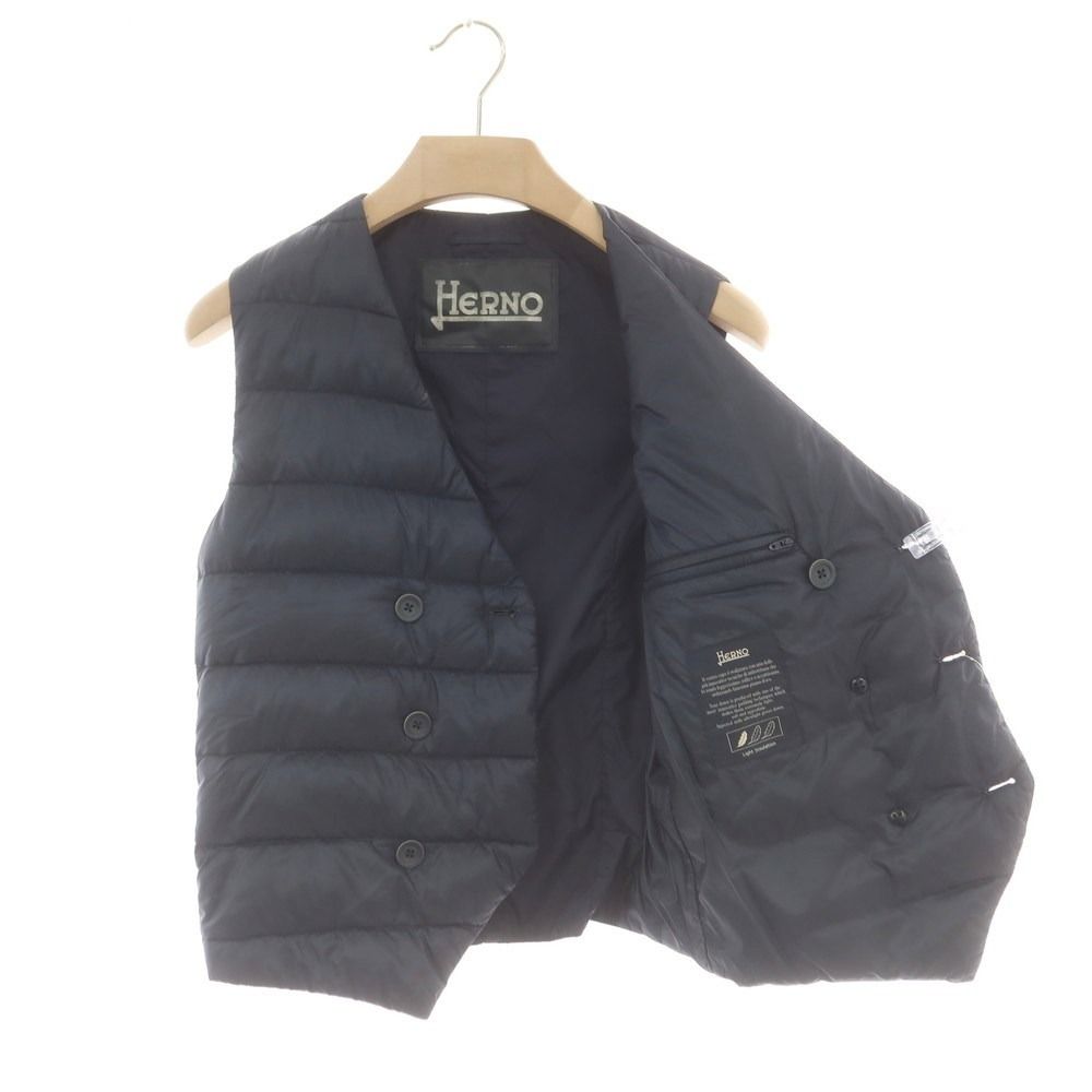 ヘルノ Herno ナイロン ジレ型 ダウンベスト ネイビー【サイズ44