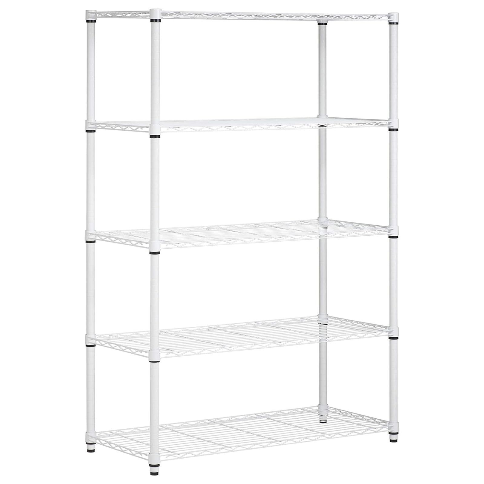 特価商品 SONG 5段スチールラック 幅90×奥行35cm 高さ150/120/90cm選べる メタルラック シェルフ 収納棚 キッチンラック 収納ラック 高さ調整可能 キャスター付き 日本語説明書 （白 5段-幅90×奥行3