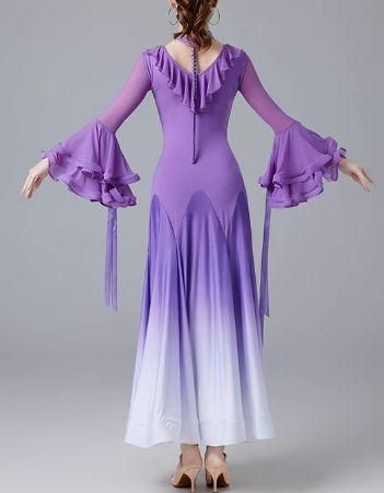 社交ダンスドレス ラテンドレス 競技 デモ用 ルンバフレア袖 オーダー