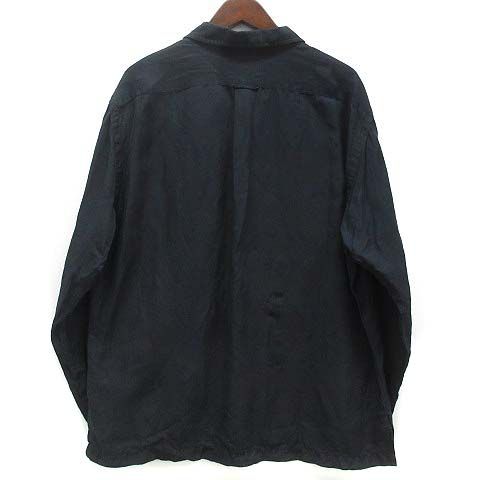 90's polo by Ralph Lauren リネンシルク ブラック POLO by RALPH LAUREN linen×silk black open collar shirt