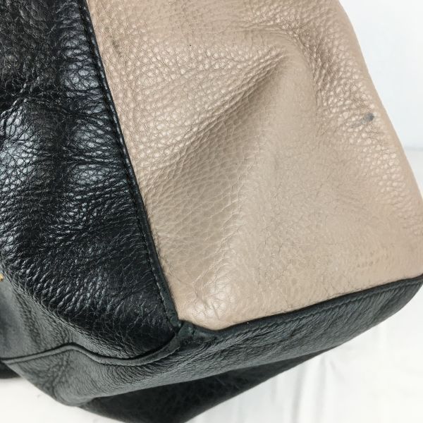MARC BY MARC JACOBS/マークジェイコブス★レザー トートバッグ　【黒×グレージュ/ツートンカラー 本革】肩かけ/ショルダー　管NO.YB5-92 MARC BY MARC JACOBS/マークジェイコブス☆レザー トートバッグ 【黒