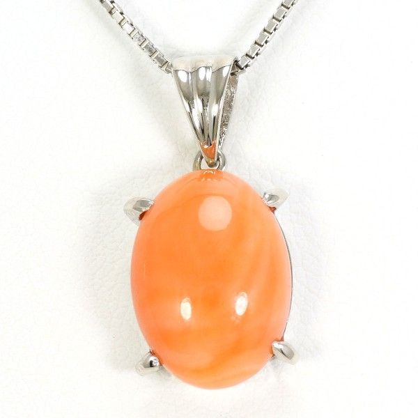 PT900 PT850 ネックレス NECKLACE サンゴ 総重量約5.6g 約40cm