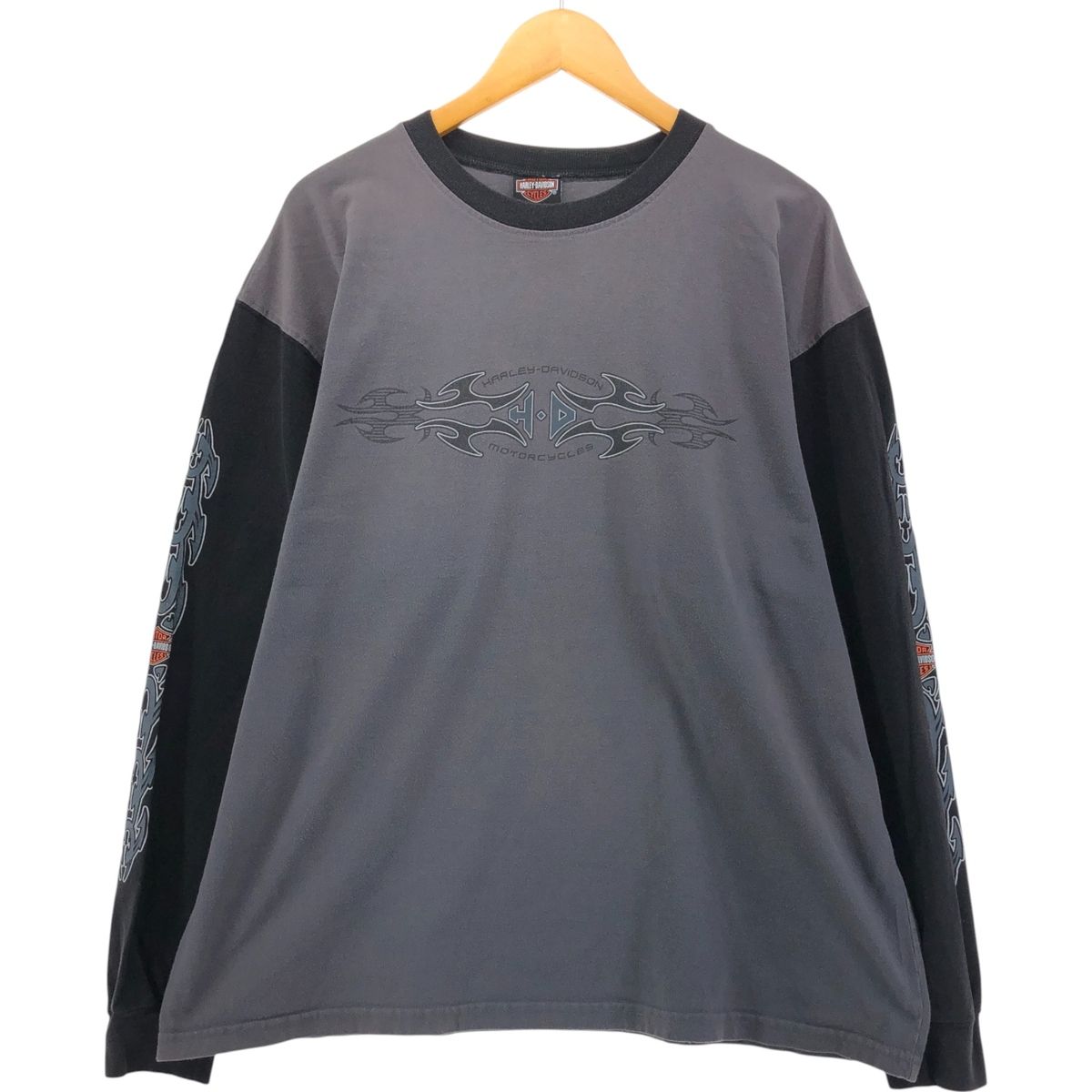古着 00年代 ハーレーダビッドソン Harley-Davidson トライバル ロングTシャツ ロンT メンズXL相当|eaa543307