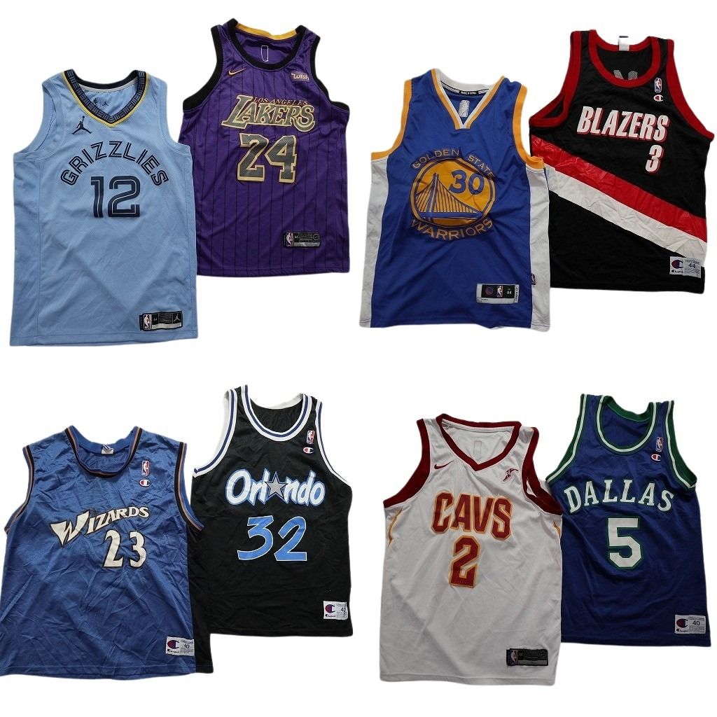 古着卸 まとめ売り NBA ゲームシャツ ユニフォーム 8枚セット (メンズ 