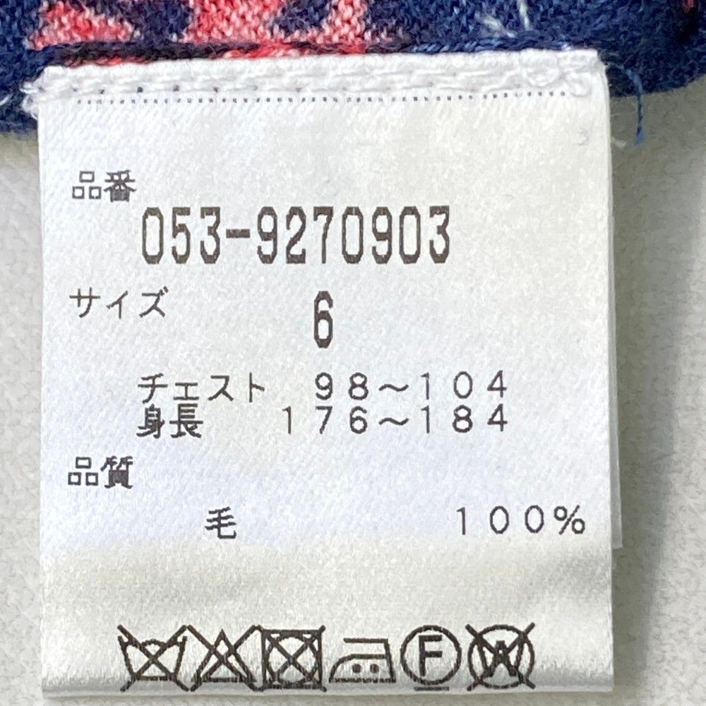 サイズ：6 PEARLY GATES パーリーゲイツ ウール ニットセーター 総柄