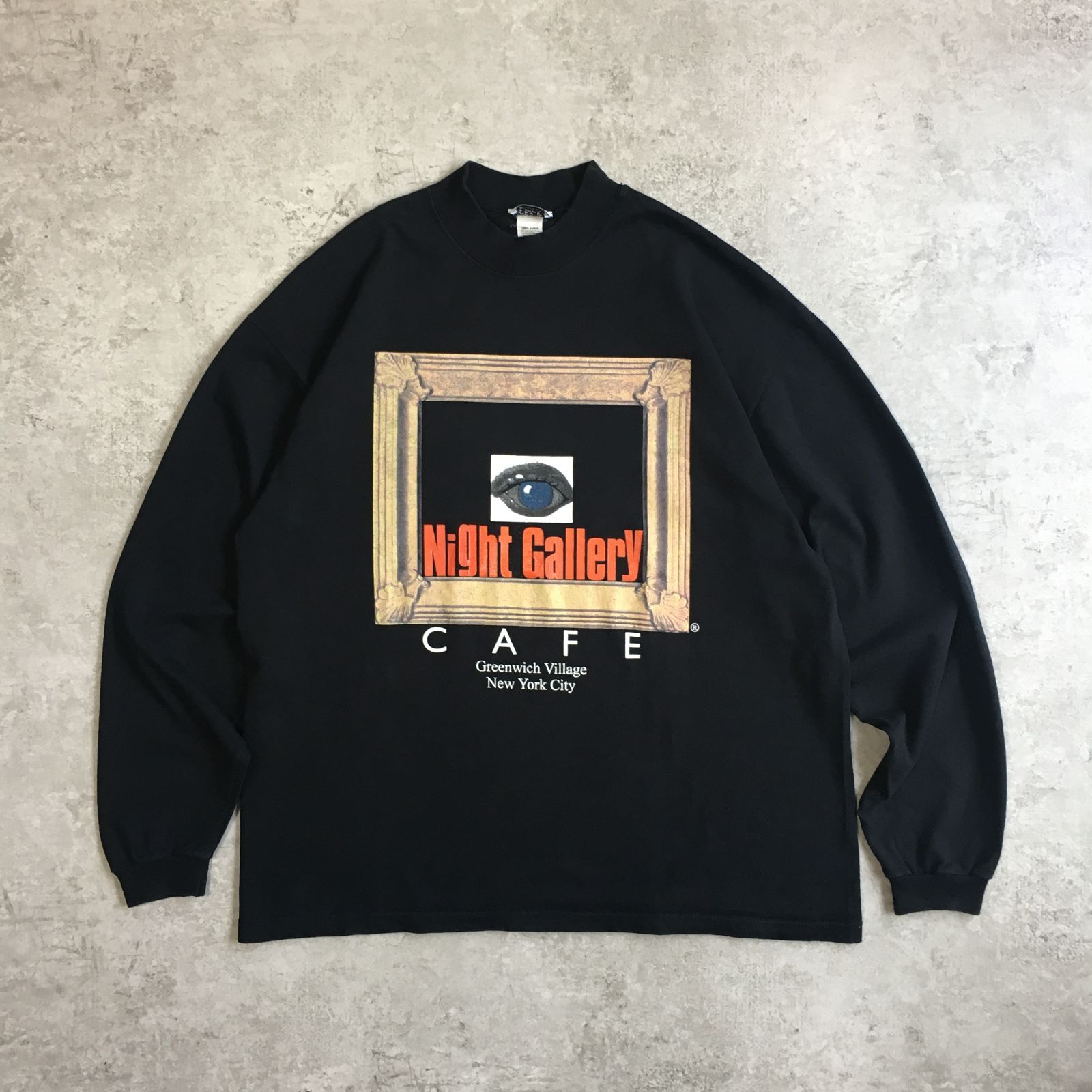 90s USA製 Night Gallery Cafe NY Art Printed Long Sleeve T