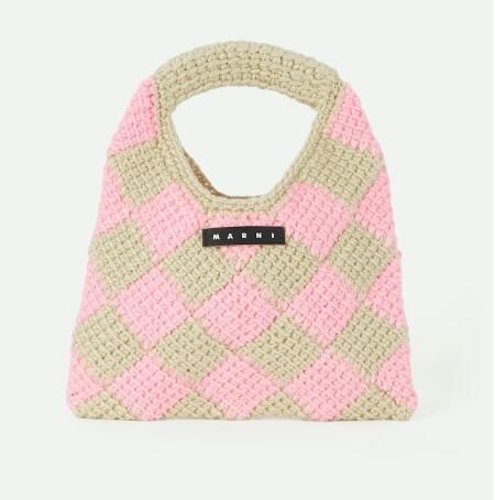 ミディアムレッド&ベージュ MARNI MARKET DIAMOND テックウール