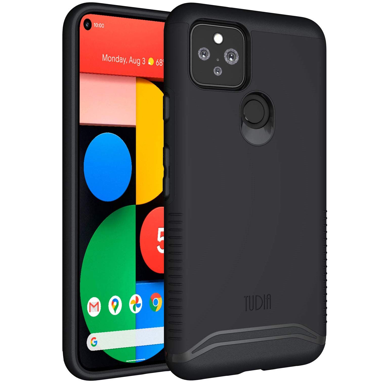 【新着商品】ケース、「マージ」米軍MIL規格 2層保護 Pixel5 耐衝撃性超薄型ハードTPU保護ケース Pixel TUDIA 5 -マットブラック