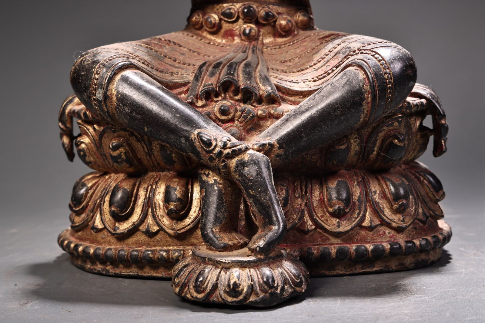 旧家蔵出し 銅製 浮彫 鏨刻 泥金 ダミー空菩薩像 仏像 密宗密教 供養品