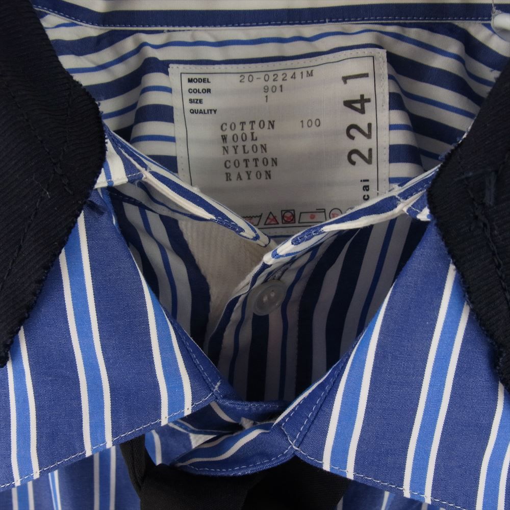 Sacai サカイ 長袖シャツ 20SS 20-02241M Poplin Shirt レイヤード ポプリン ストライプ シャツ ブルー系 1【中古】  - メルカリ