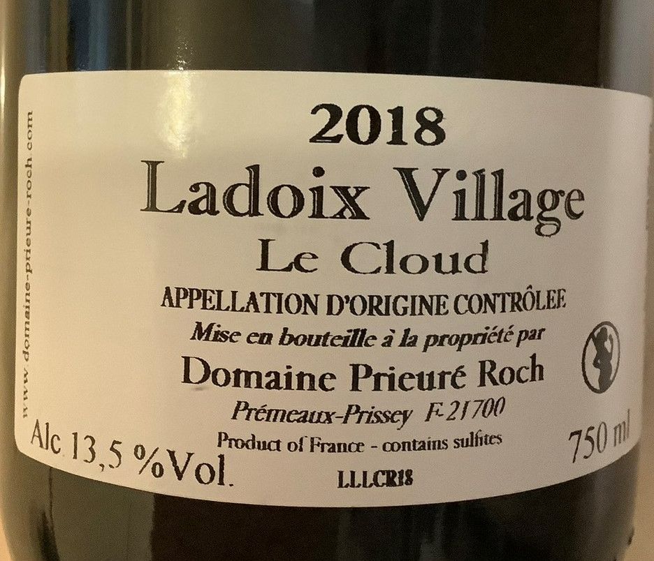 Prieuré Roch Ladoix Le Cloud 2018 プリューレ・ロック ラドワ ル・クル ルージュ 2018 - メルカリ