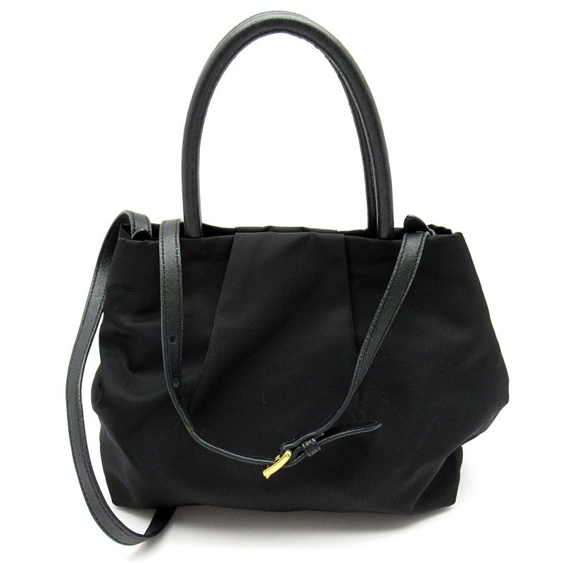 美品】プラダ リボン 2way ハンドバッグ ナイロン×レザー