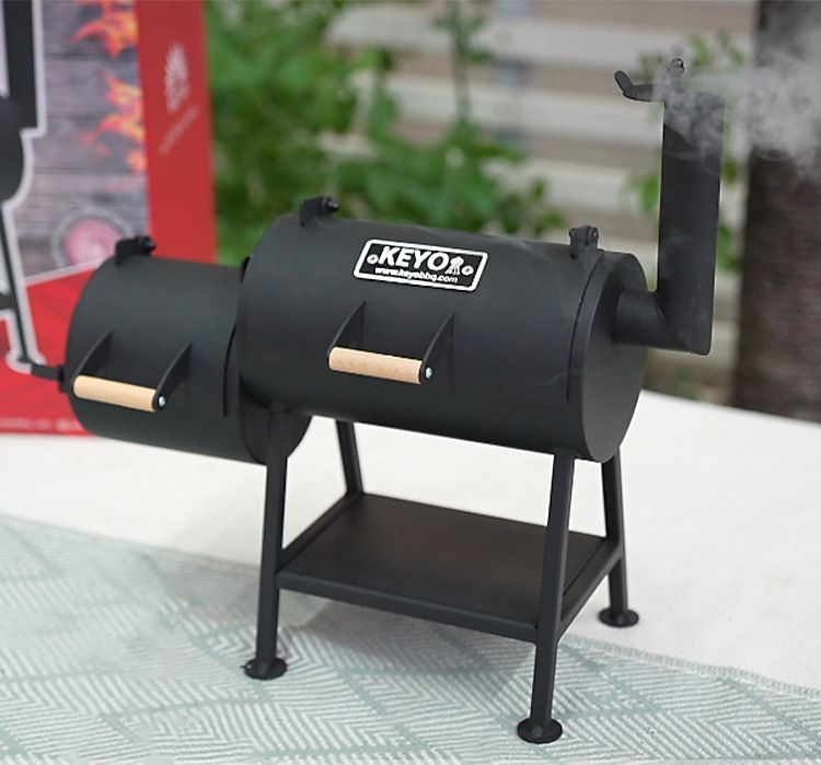 送料無料 ミニスモークバーベキュー炉 小型ペレットグリルポータブルアウトドアスモーク炉 ダブルバケットスモーカー