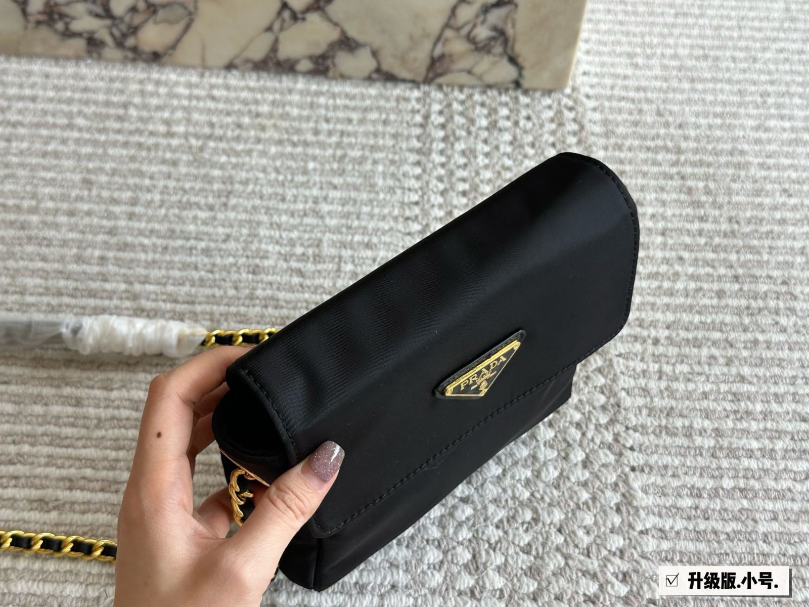 希少【PRADA】ブラック ナイロン ロゴ PARACHUTE バックパック PRADA ナイロン バックパック リュックサック 黒^…^（ブラック