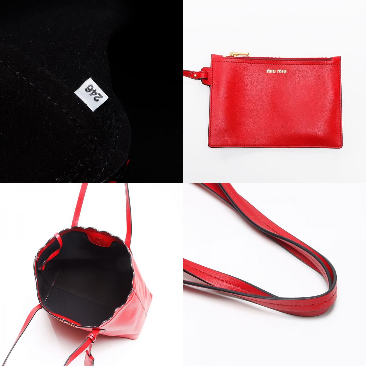 Miu Miu ミュウ ミュウ トートバッグ フラワー 5BG054 レザー