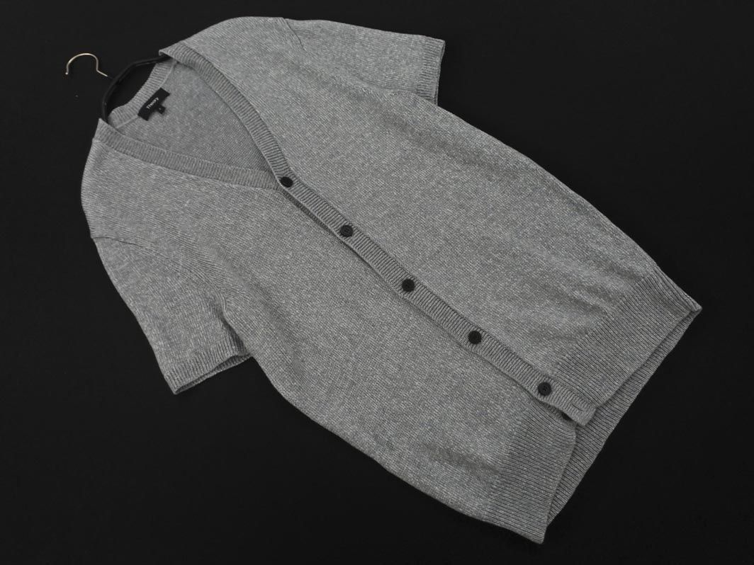 theory セオリー リネン混 Vネック カーディガン sizeS/グレー