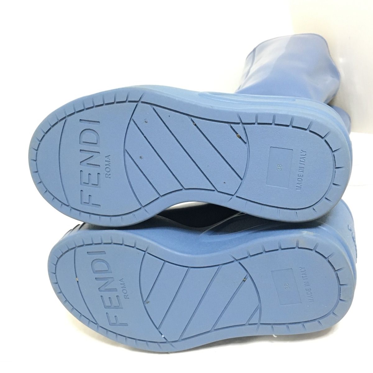 【ストア】FENDI ️フェンディ ブーツ　38 ロゴ　ロングブーツ 24 ロゴFF 靴