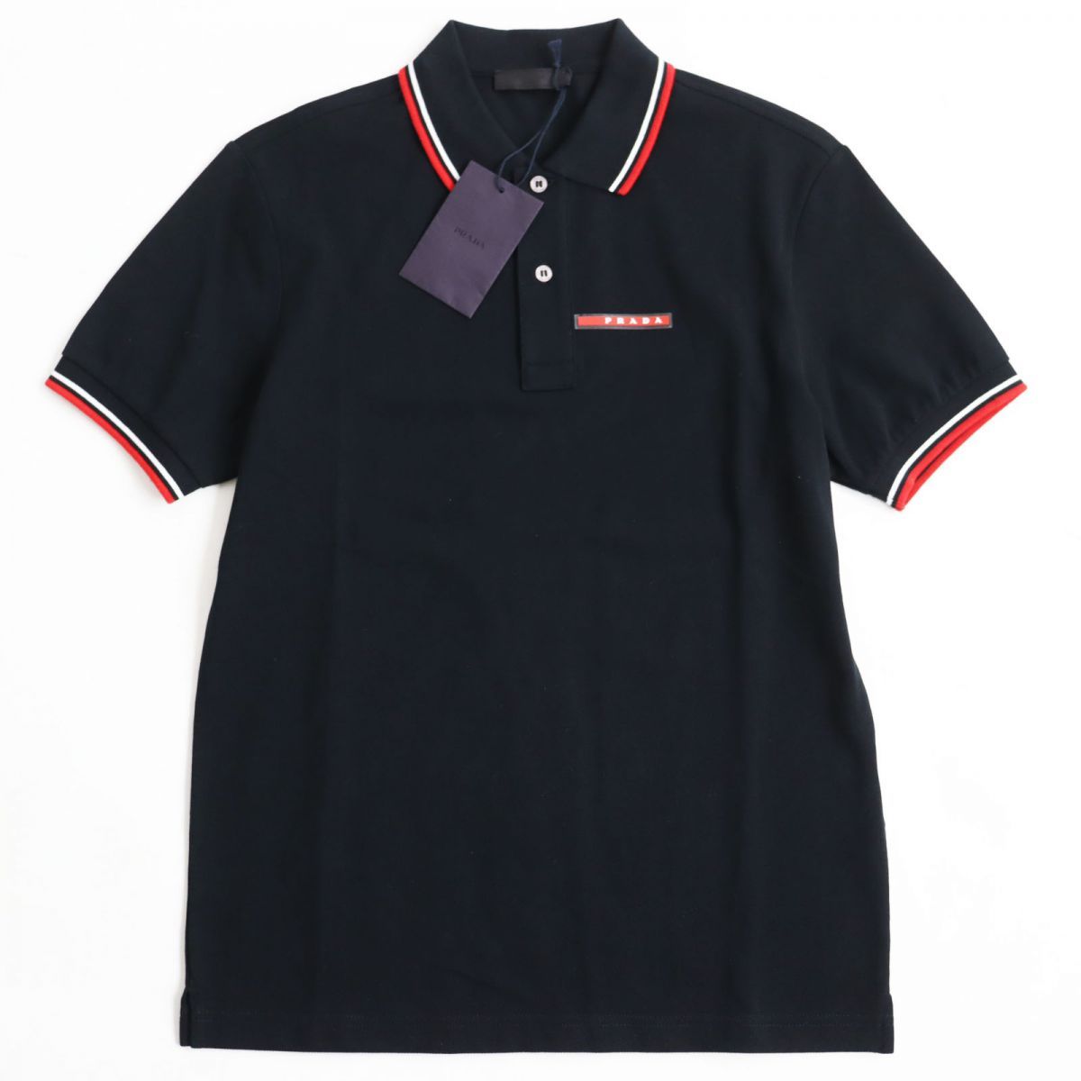 未使用品○PRADA プラダ ロゴラバープレート付き 半袖/ショート