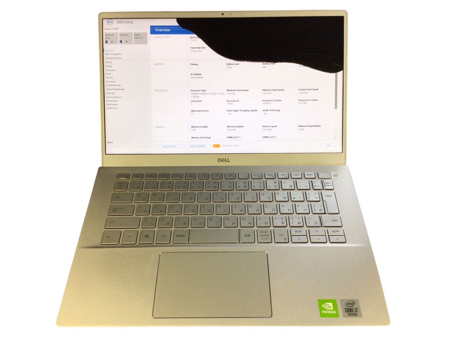 鯉様専用 npc358【ジャンク】DELL P130G◆i7-1065G7/4GB◆モニター故障