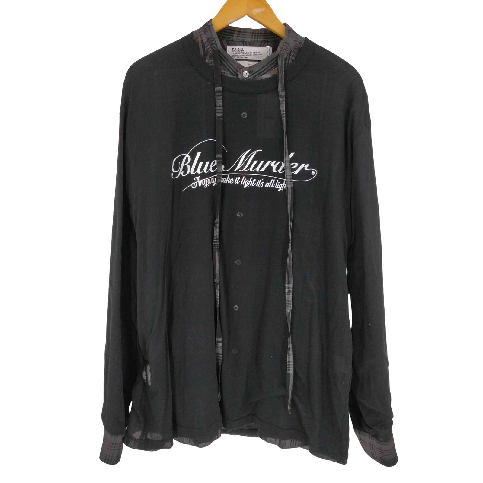 DAIRIKU(ダイリク) SKELTON LAYERED CHECK SHIRT メンズ JPN：L 【中古】【ブランド古着バズストア】 ダイリク DAIRIKU SKELTON LAYERED CHECK SHIRT メンズ JPN：L - メルカリ