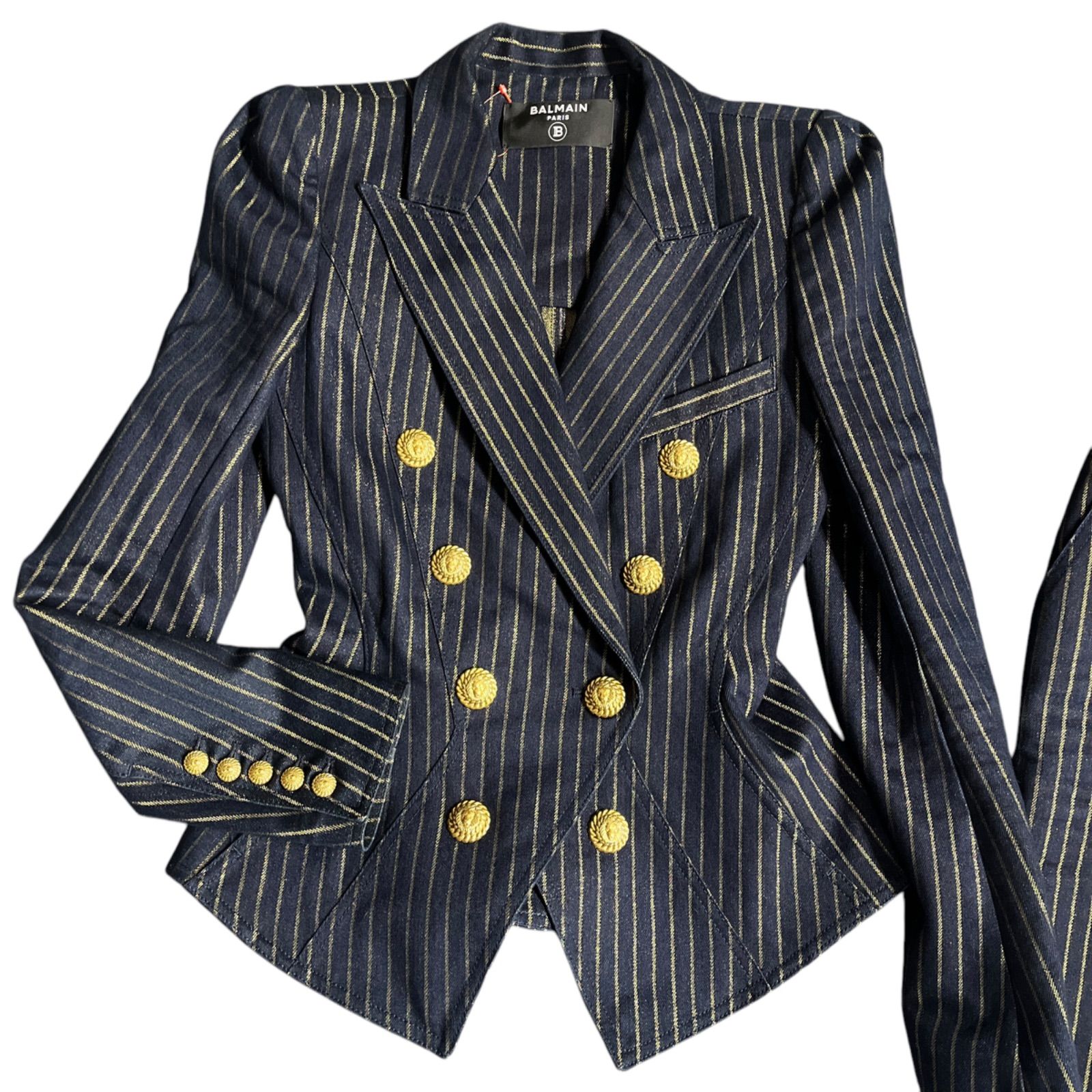 美品 バルマン BALMAIN ゴージャス ヴィンテージ風 パンツスーツ 