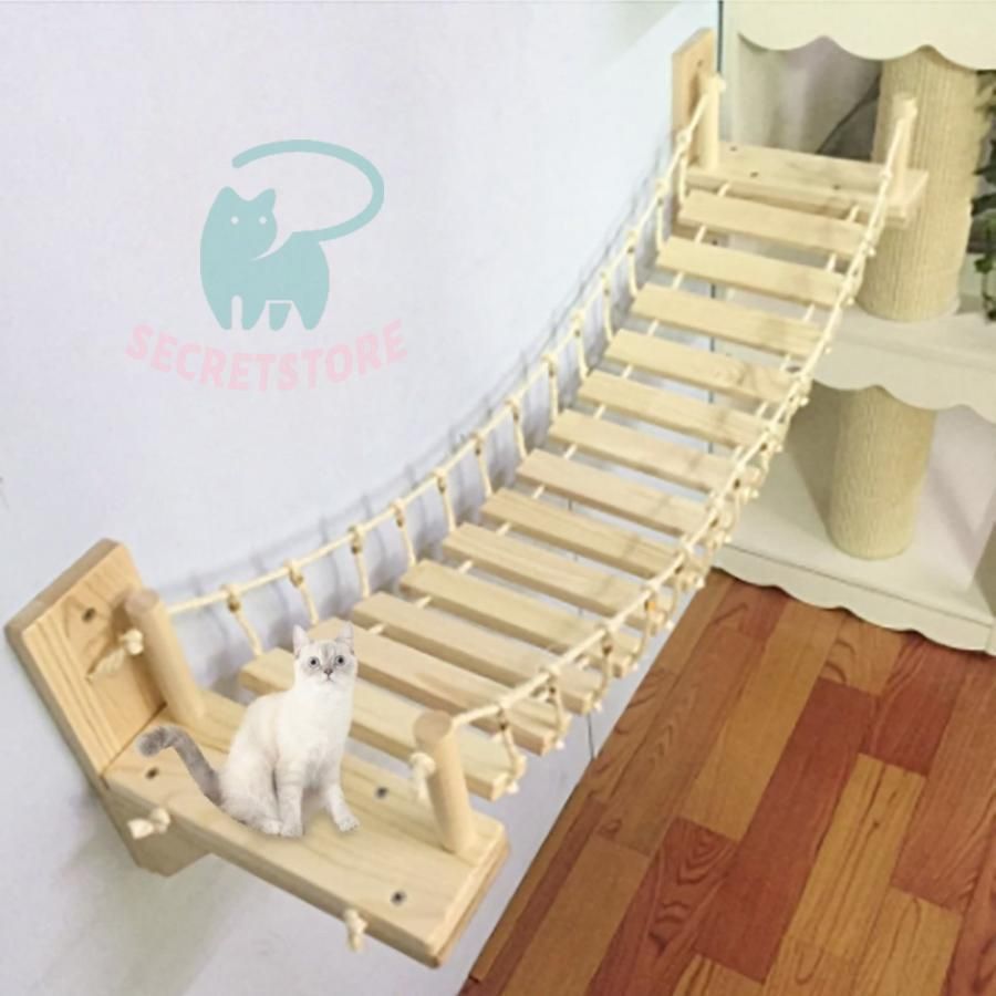 ペット 用 猫 はしご 壁付け 吊り橋 キャットウォーク キャットタワー キャットラダー 可愛い ねこ 猫用 バースデーギフト お誕生日祝い 玄関 部屋CYB360今だけセール