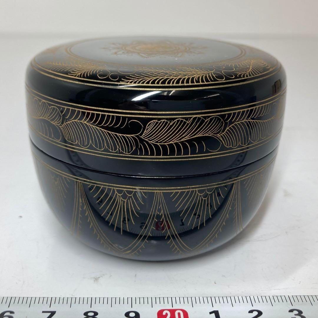 茶3 秀鳳作 平棗 共箱 直径約7.7㎝ 東な6-0415