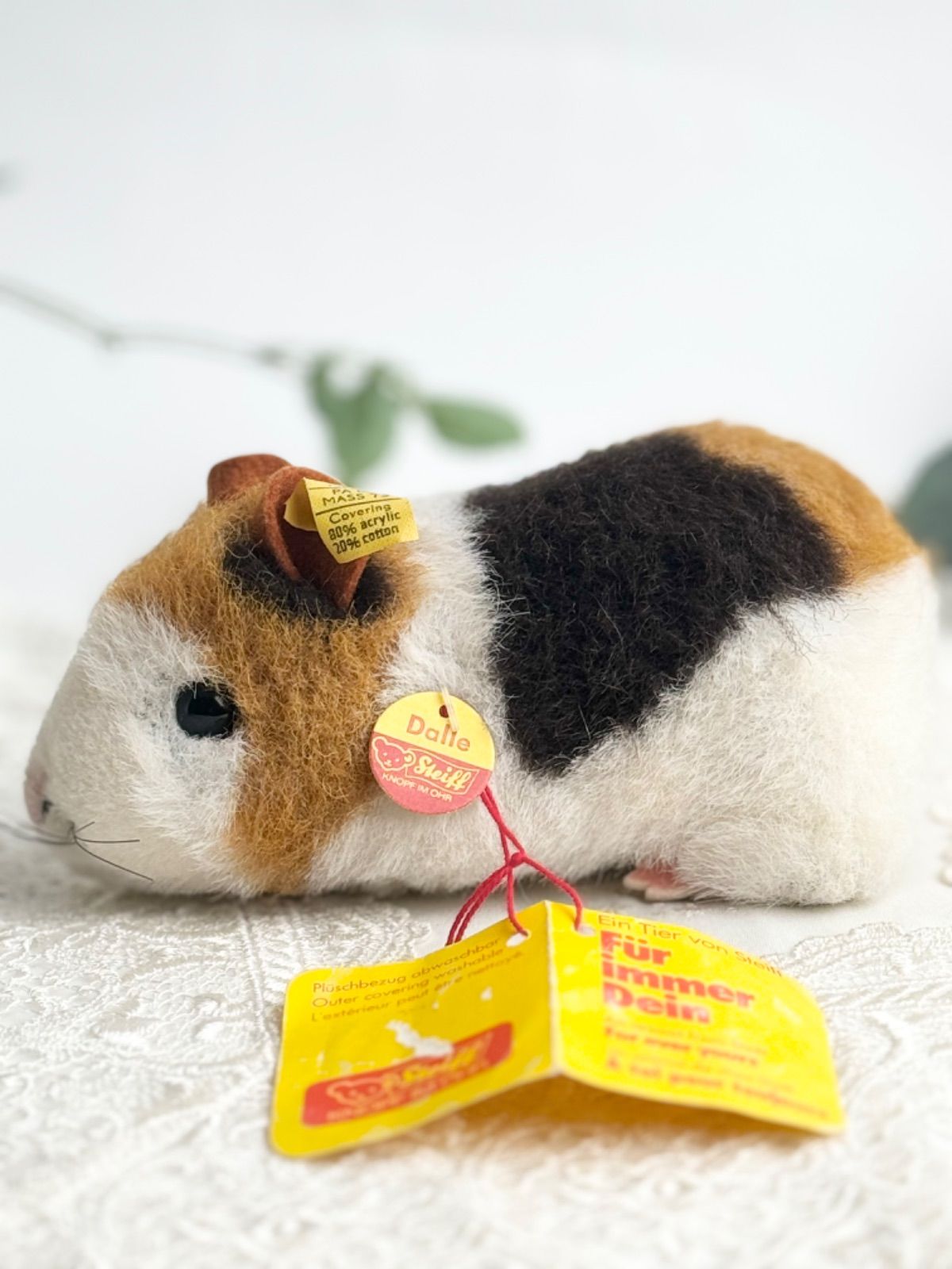 送料無料★シュタイフ★1980年製 Dalle Guinea Pig 15cm オールID's完品★モルモットのダレ/ギニーピッグ/天竺鼠★ビンテージ/アンティーク★STEIFF/Steiff★