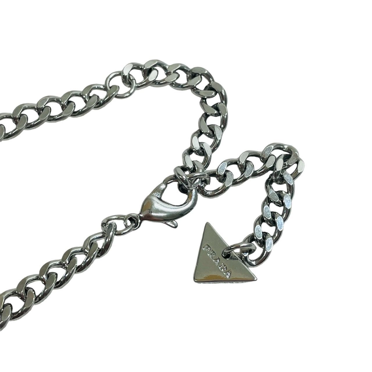 PRADA/プラダトライアングルロゴ/SV925/SLV/アクセサリー/チェーン 10/23までの出品！【美品】 ☆PRADA トライアングルロゴ SV925